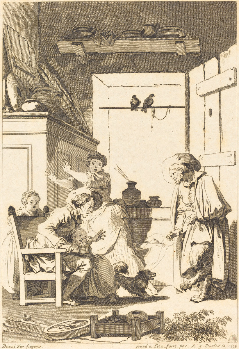 Belphegor by Charles Emmanuel Patas and Antoine-Jean Duclos after Jean-Honoré Fragonard (French, 1744 - 1802), 16X12"(A3)Poster Print