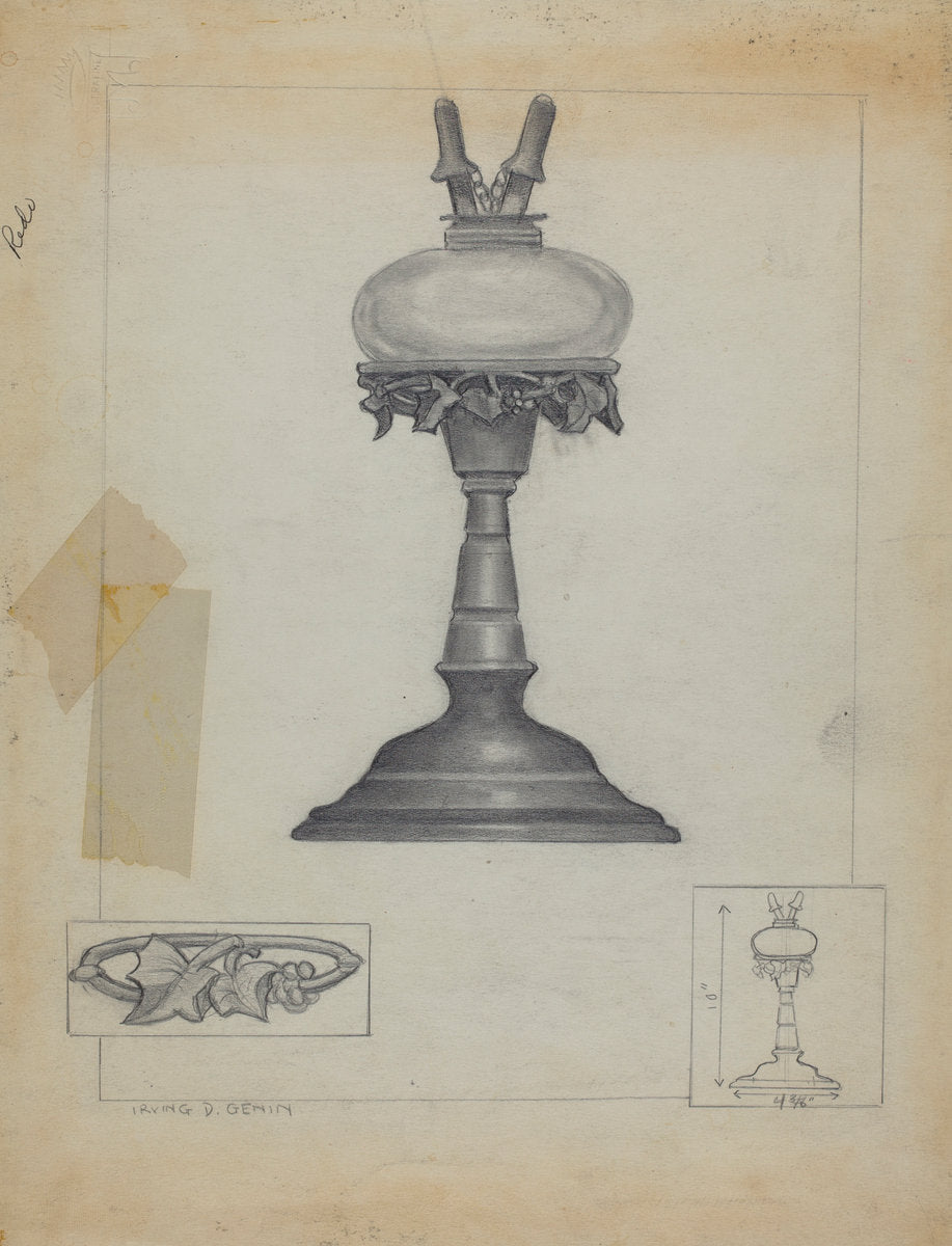 Lamp by Irving D. Genin (American, active c. 1935), 16X12"(A3)Poster Print