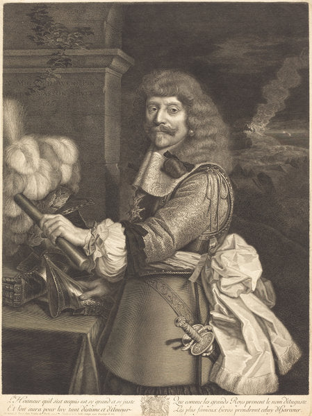 Henri de Lorraine by Antoine Masson after Nicolas Mignard (French, 1636 - 1700), 16X12"(A3)Poster Print