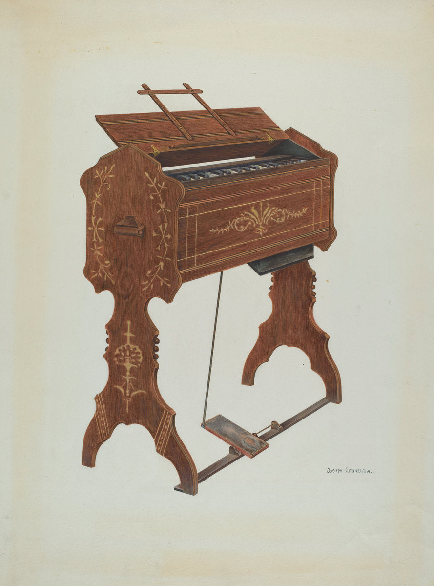 Cottage Organ by Joseph Cannella (American, active c. 1935), 16X12"(A3)Poster Print
