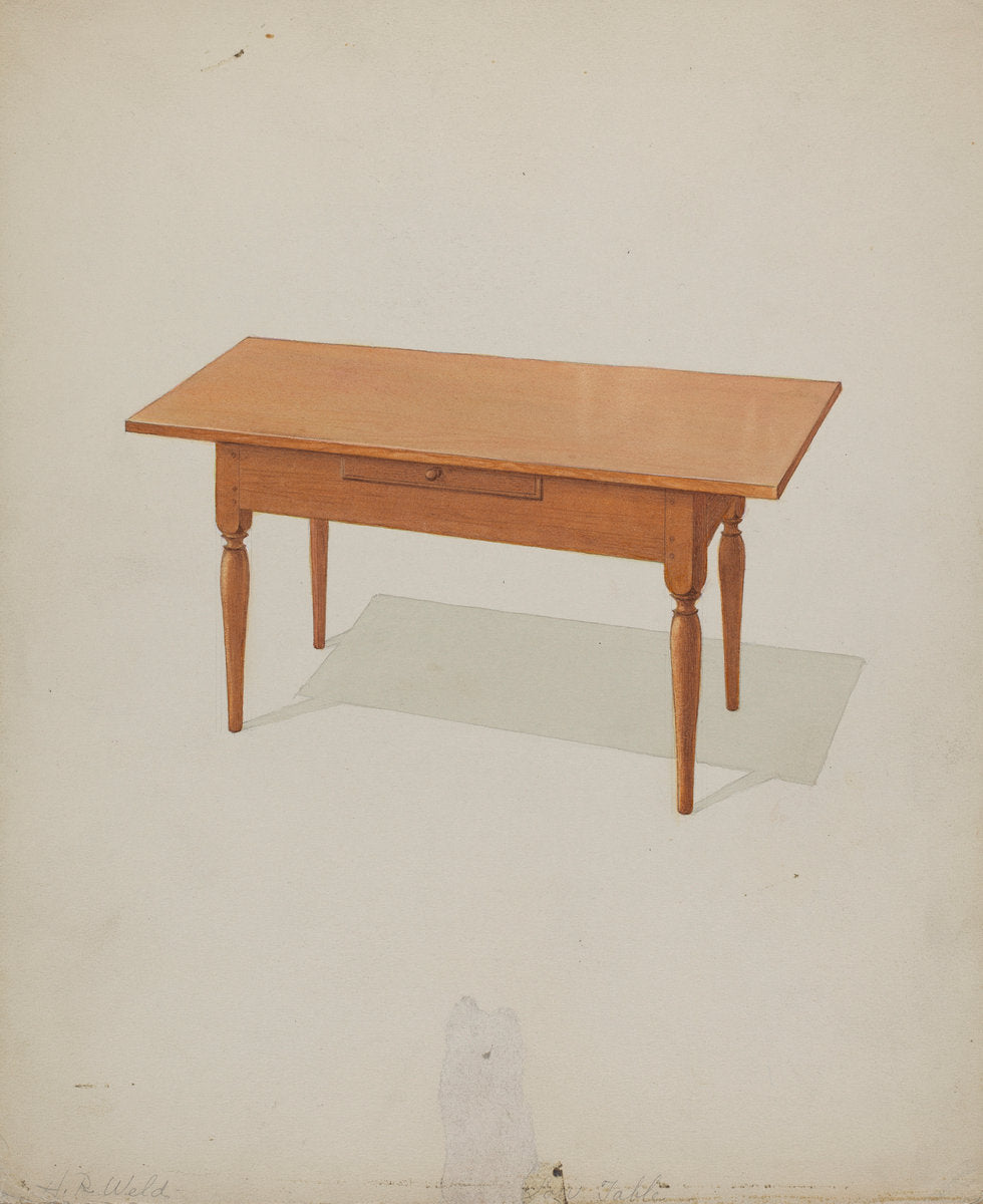 Shaker Low Table by Howard Weld (American, active c. 1935), 16X12"(A3)Poster Print