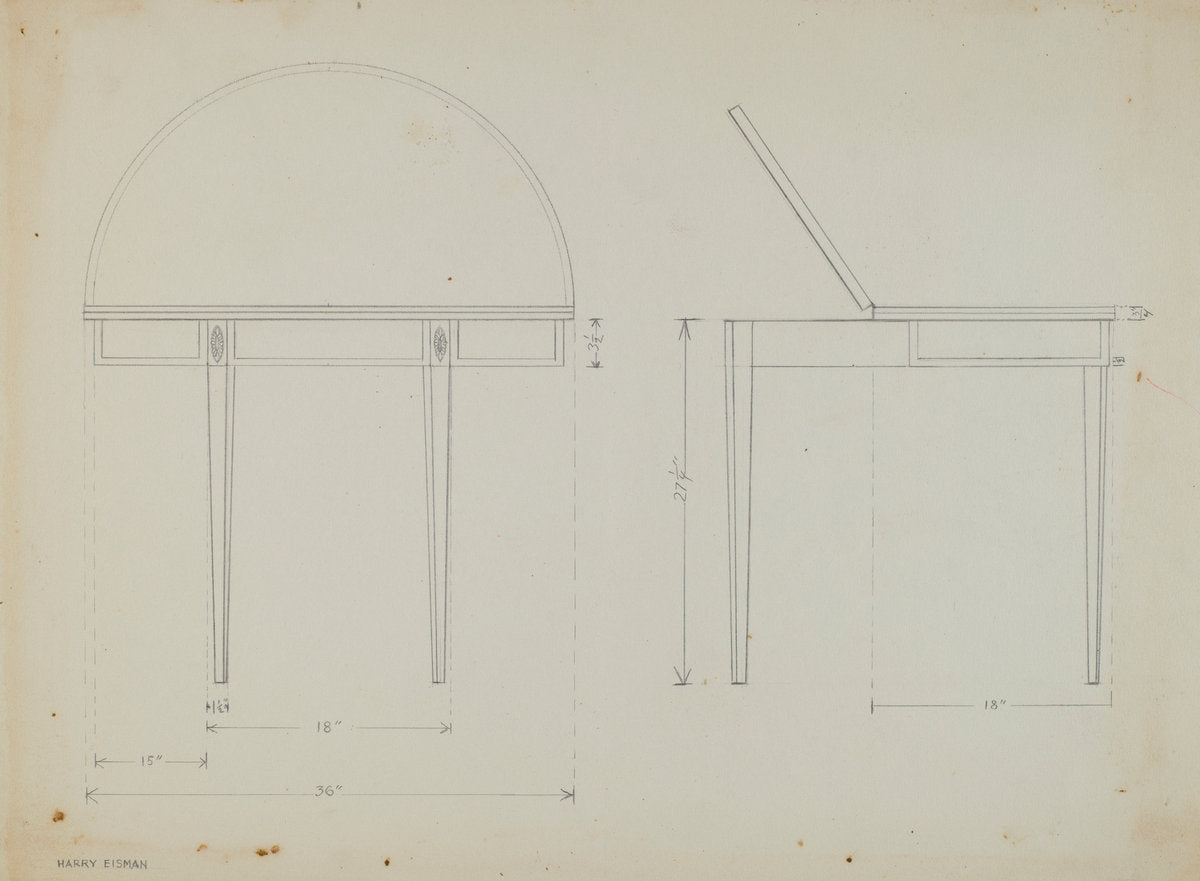 Card Table by Harry Eisman (American, active c. 1935), 16X12"(A3)Poster Print