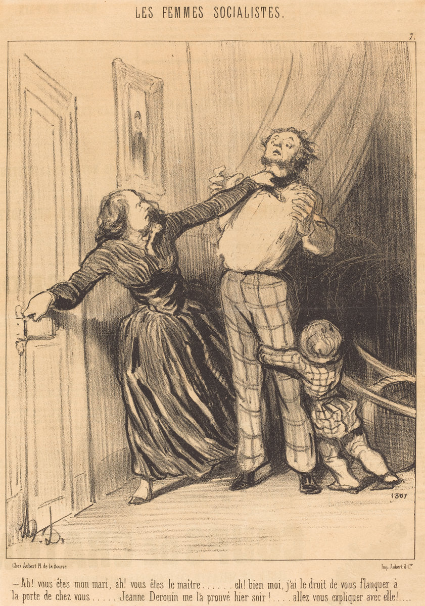 Ah! vous êtes mon mari, ah! vous êtes le maître... by Honoré Daumier (French, 1808 - 1879), 16X12"(A3)Poster Print