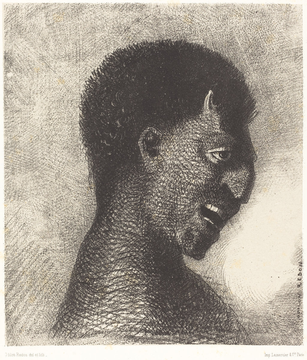 Le Satyre au cynique sourire (The Satyr with the cynical smile) by Odilon Redon (French, 1840 - 1916), 16X12"(A3)Poster Print