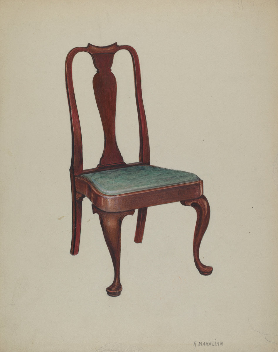 Chair by Arsen Maralian (American, active c. 1935), 16X12"(A3)Poster Print