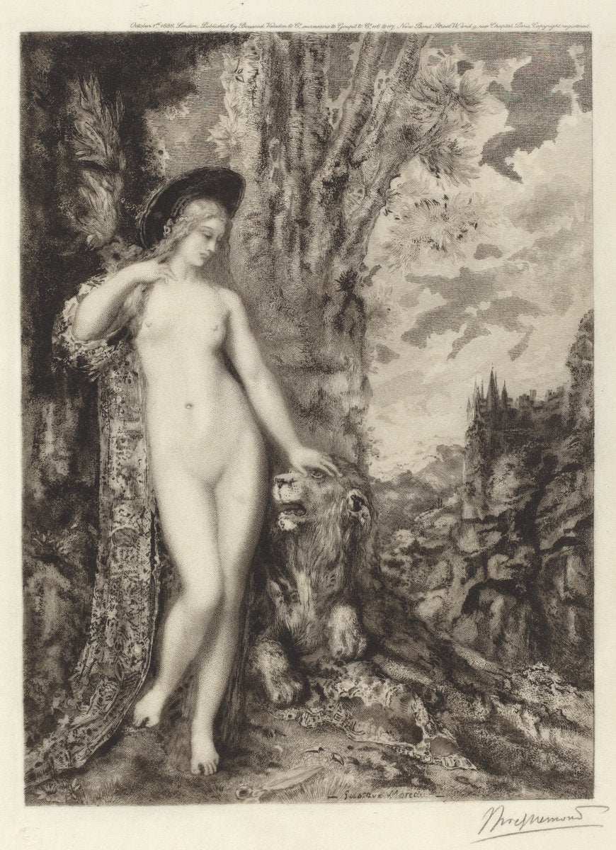 Le lion amoreux by Félix Bracquemond (French, 1833 - 1914), 16X12"(A3)Poster Print