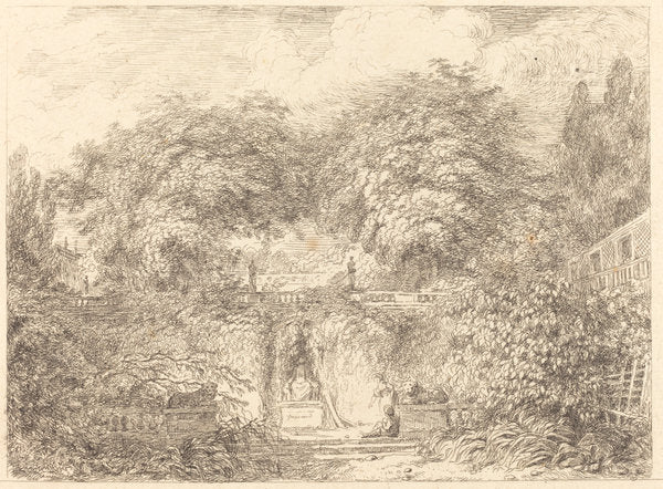 The Little Park (Le petit parc) by Jean-Honoré Fragonard (French, 1732 - 1806), 16X12"(A3)Poster Print