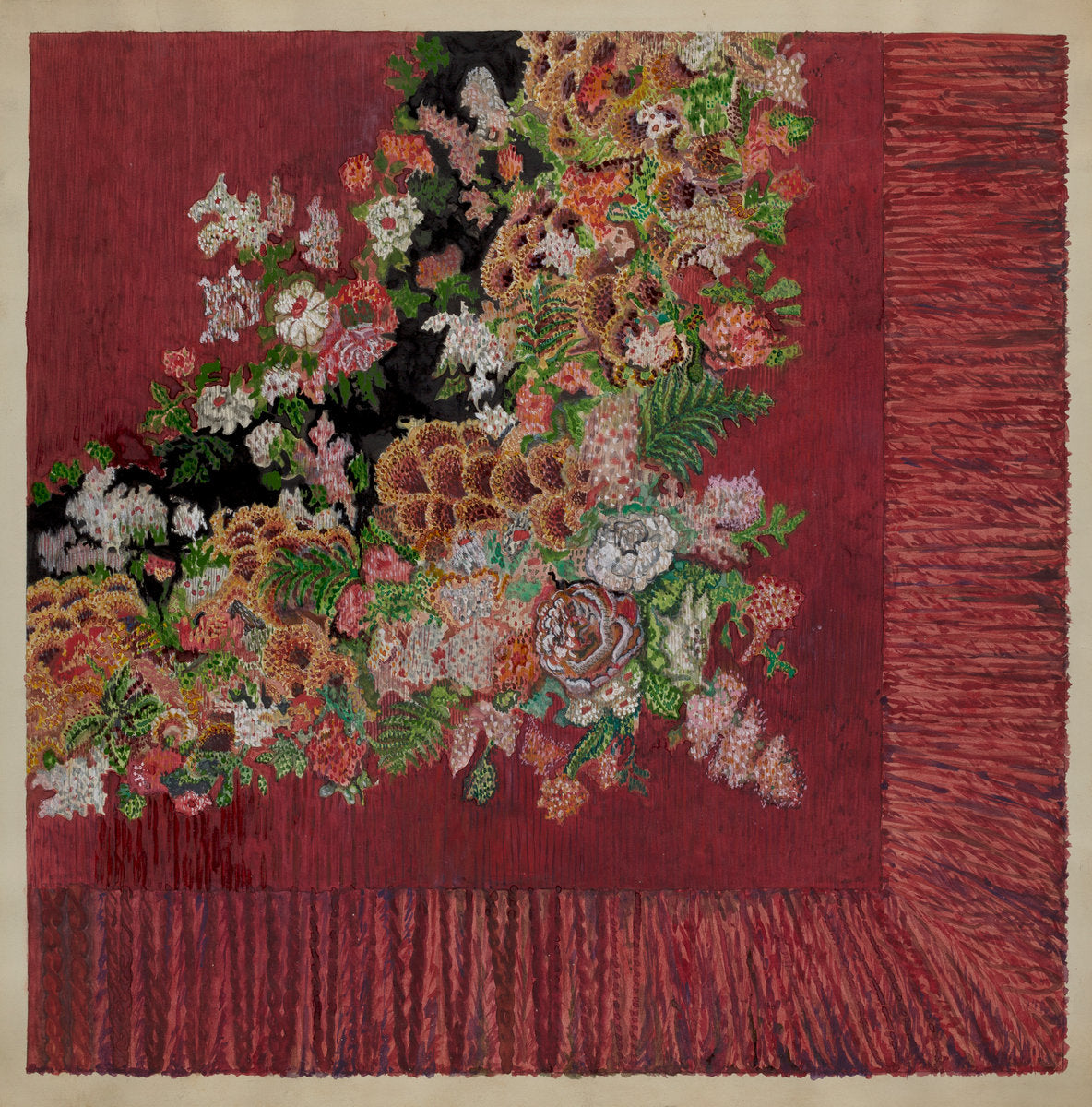 Table Cover (Chenille) by Albert Eyth (American, active c. 1935), 16X12"(A3)Poster Print