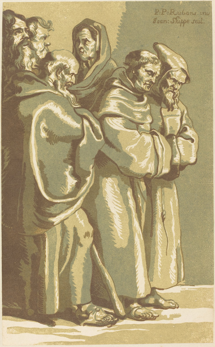 A Group of Monks and a Woman by John Skippe after Sir Peter Paul Rubens (British, 1742 - 1812), 16X12"(A3)Poster Print