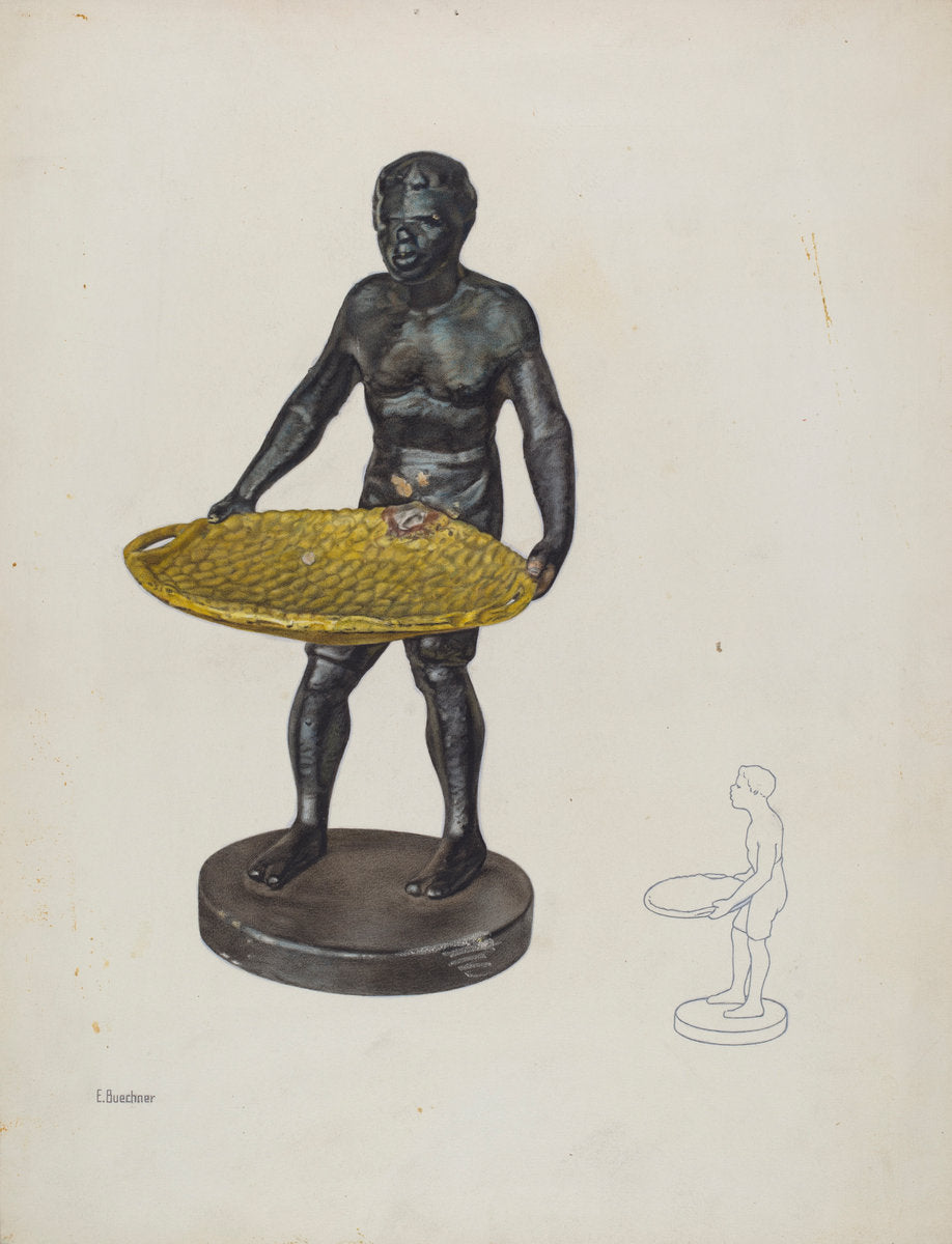 Nubian with Cotton Basket Card Tray by Edward W. Buechner (American, active c. 1935), 16X12"(A3)Poster Print