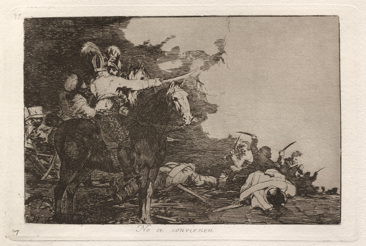 No se convienen (They Do Not Agree) by Francisco de Goya (Spanish, 1746 - 1828), 16X12"(A3)Poster Print