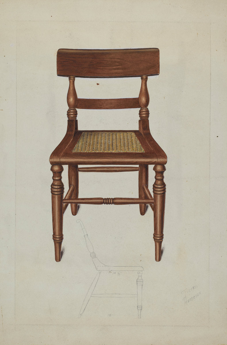 Early Dayton Chair by Therkel Anderson (American, active c. 1935), 16X12"(A3)Poster Print