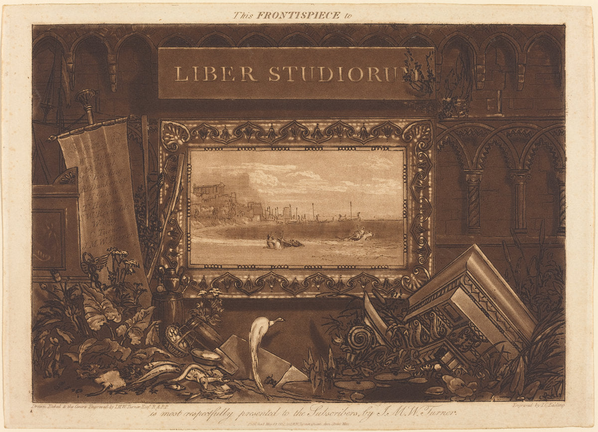 Frontispiece by Joseph Mallord William Turner and J.C. Easling (British, 1775 - 1851), 16X12"(A3)Poster Print