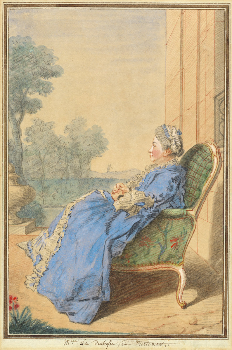 Madame La Duchesse de Mortemart by Carmontelle (French, 1717 - 1806), 16X12"(A3)Poster Print