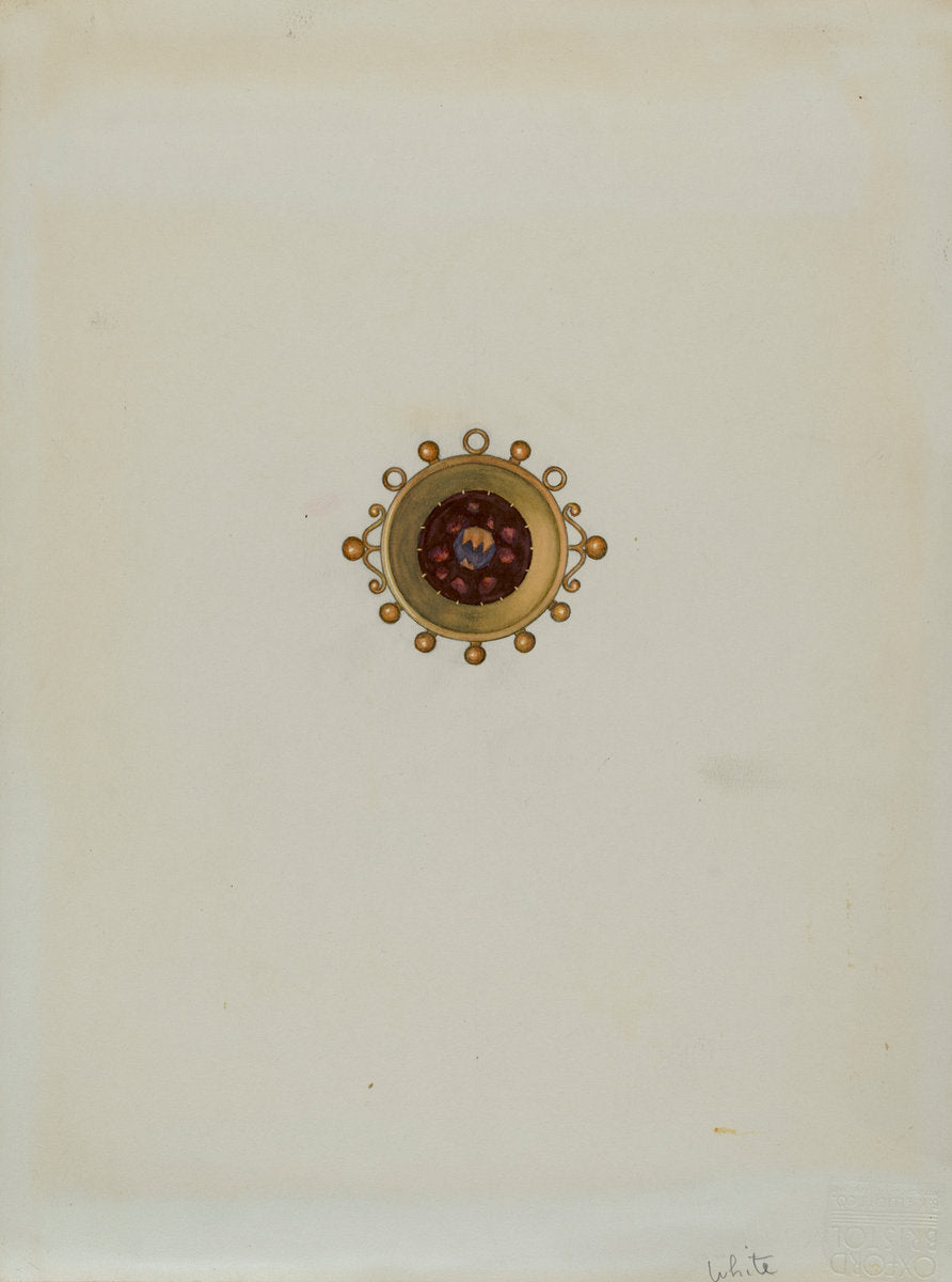 Garnet Earring by Edward White (American, active c. 1935), 16X12"(A3)Poster Print