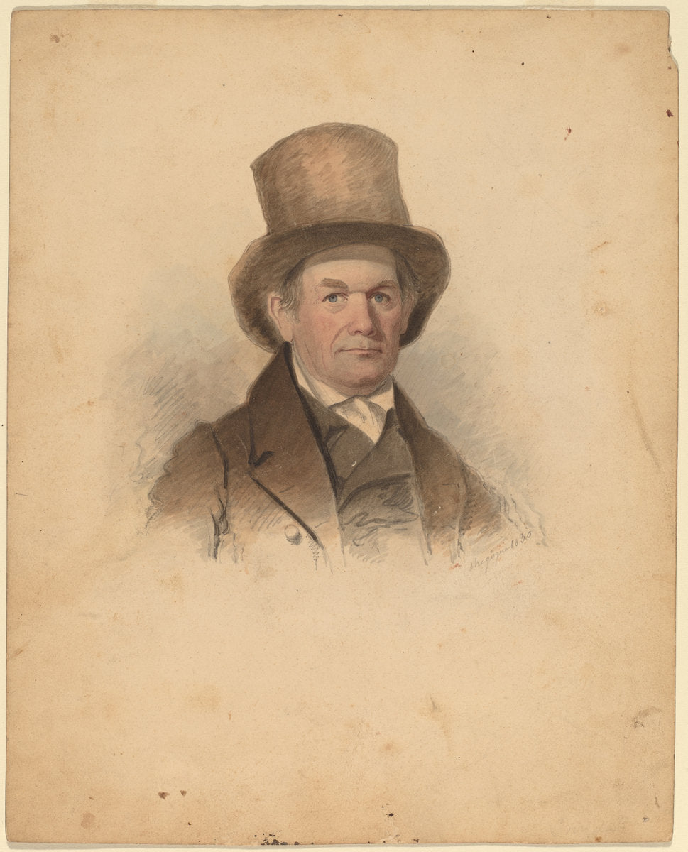 Portrait of a Gentleman by James Hamilton Shegogue (American, 1806 - 1872), 16X12"(A3)Poster Print