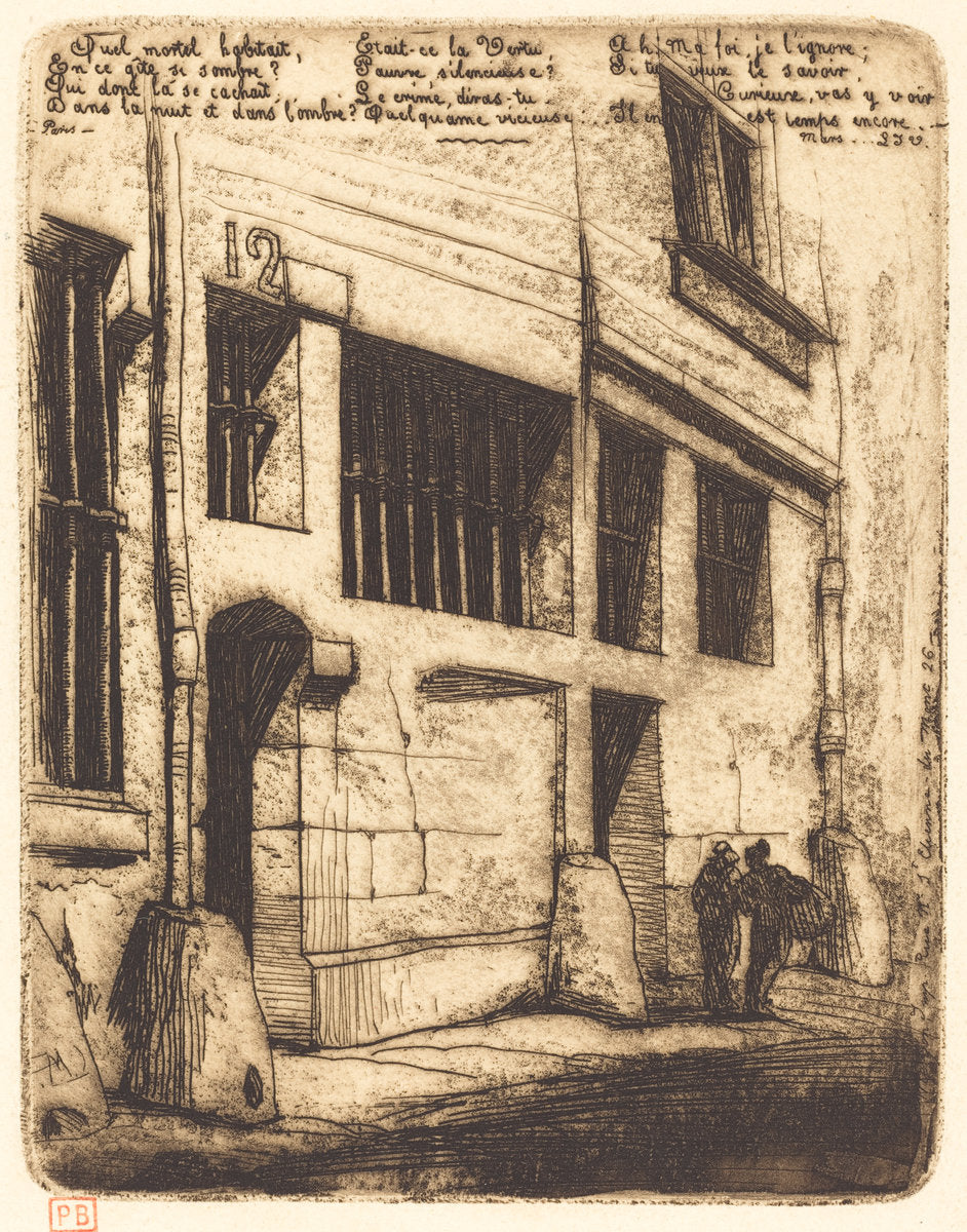 La Rue des Mauvais Garçons, Paris (The Street of the Bad Boys) by Charles Meryon (French, 1821 - 1868), 16X12"(A3)Poster Print