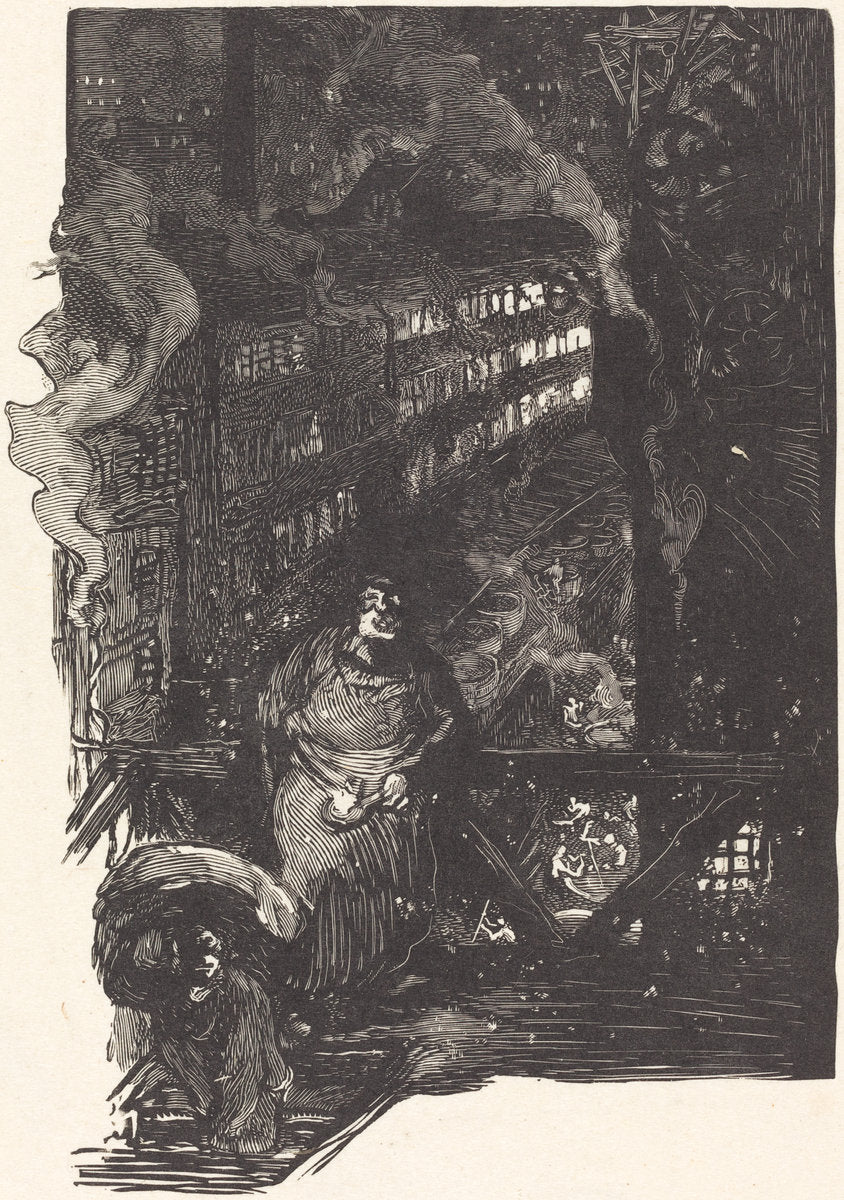 Atelier de magisserie aux Gobelins by Auguste Lepère (French, 1849 - 1918), 16X12"(A3)Poster Print