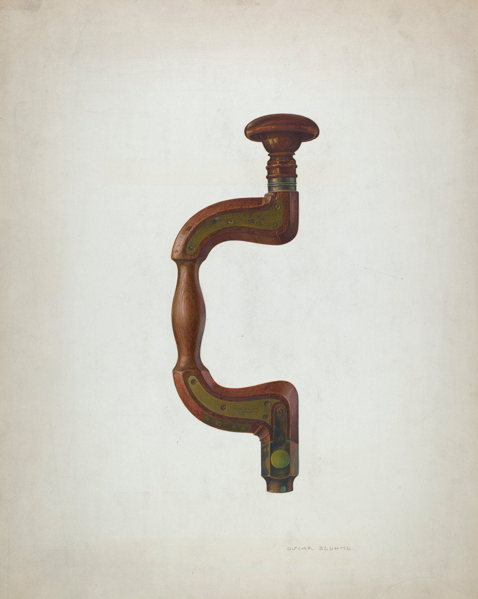 Bit Brace by Oscar Bluhme (American, active c. 1935), 16X12"(A3)Poster Print