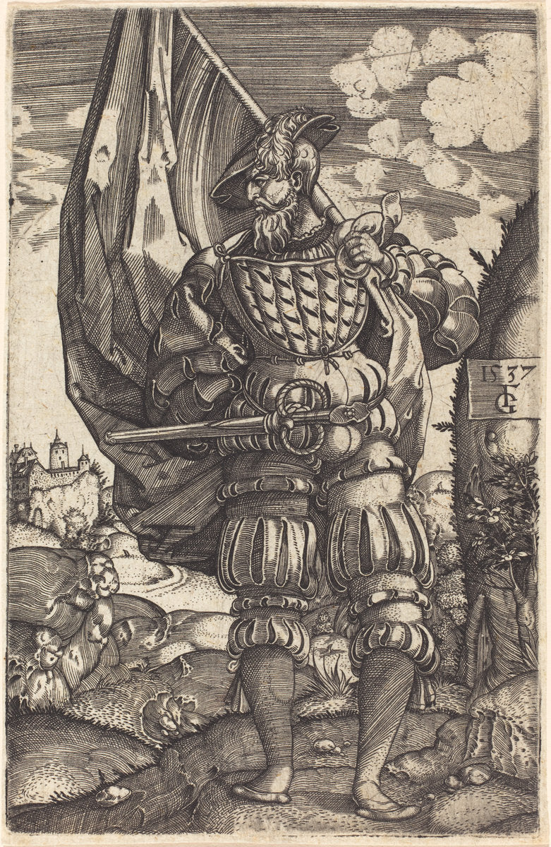 The Standard Bearer by Master FG (German, active 1534/1537), 16X12"(A3)Poster Print