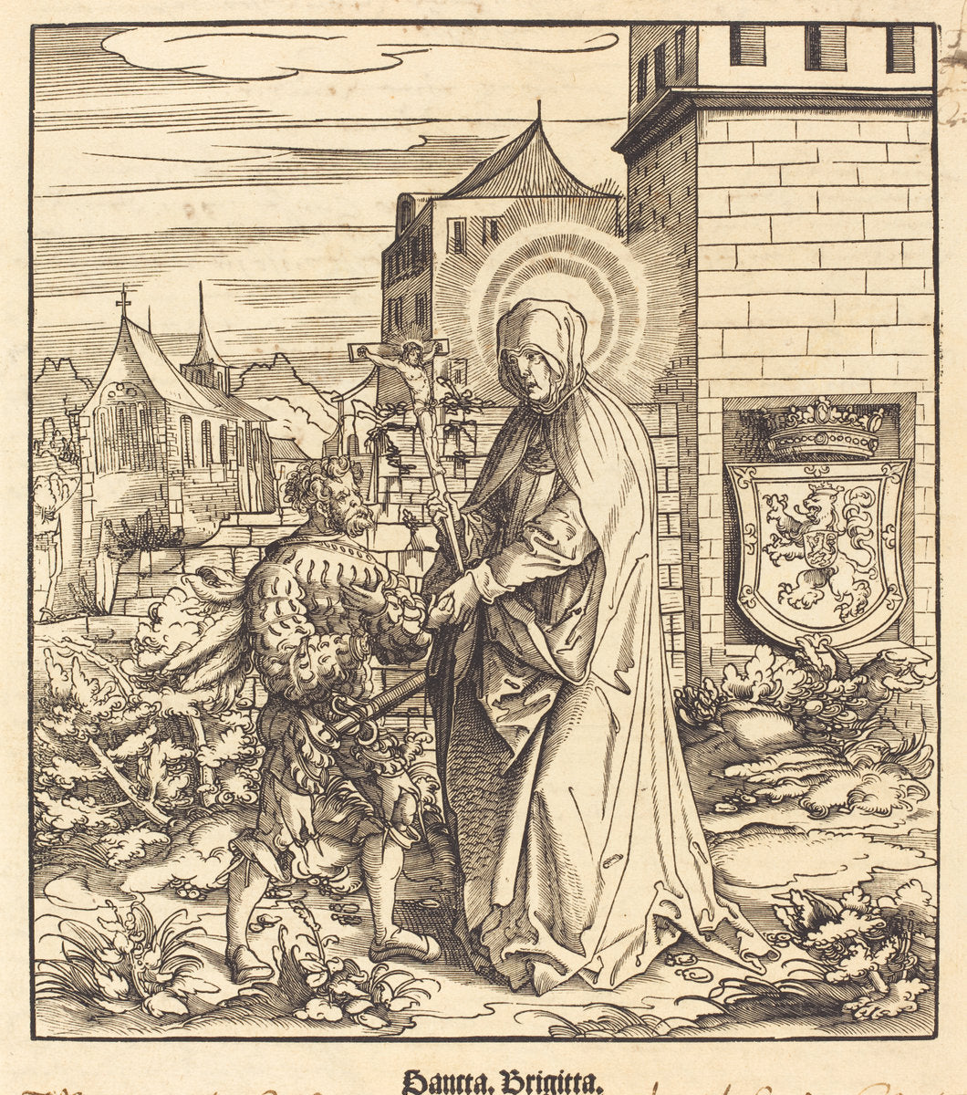 Saint Brigitta by Leonhard Beck (German, c. 1480 - 1542), 16X12"(A3)Poster Print