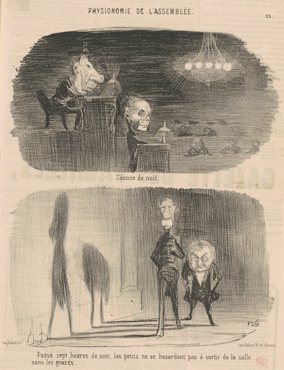 Séance de nuit by Honoré Daumier (French, 1808 - 1879), 16X12"(A3)Poster Print