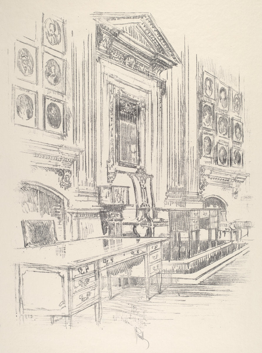 Table and Chair, Signers' Room, Independence Hall by Joseph Pennell (American, 1857 - 1926), 16X12"(A3)Poster Print