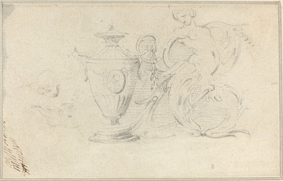 Designs for Decorative Vases by John Hamilton Mortimer (British, 1740 - 1779), 16X12"(A3)Poster Print