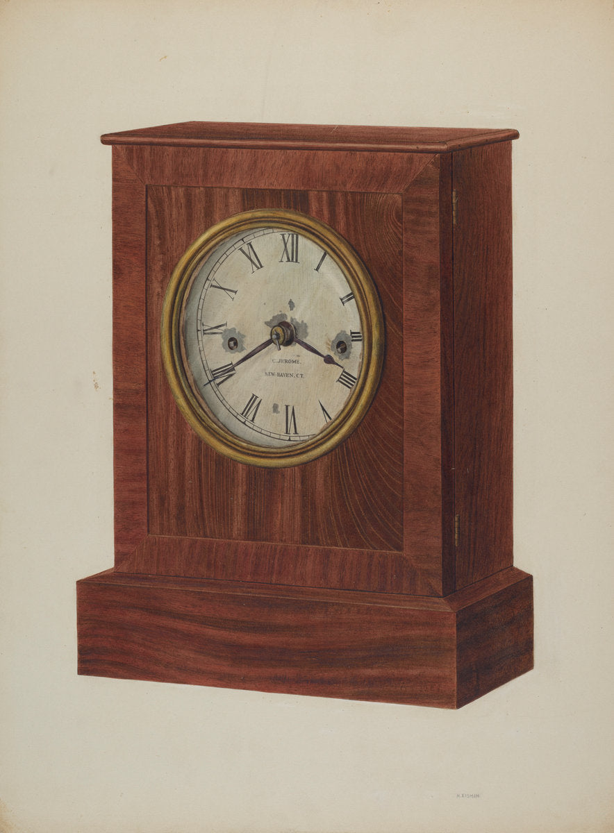 Shelf Clock by Harry Eisman (American, active c. 1935), 16X12"(A3)Poster Print