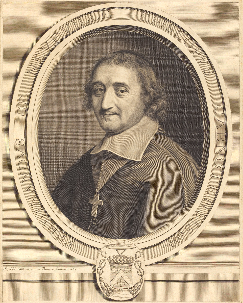 Ferdinand de Neufville by Robert Nanteuil (French, 1623 - 1678), 16X12"(A3)Poster Print