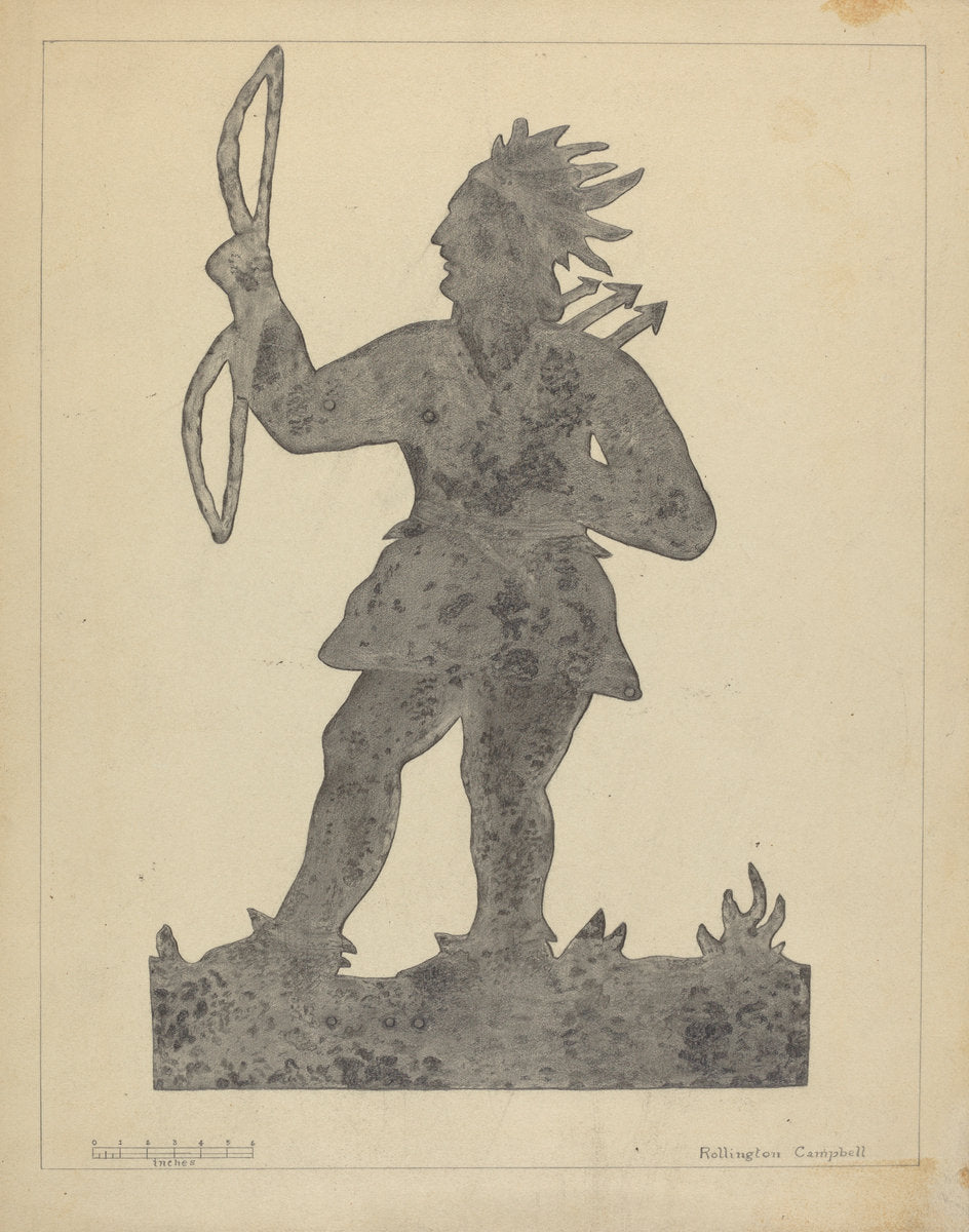 Indian Weather Vane by Rollington Campbell (American, active c. 1935), 16X12"(A3)Poster Print