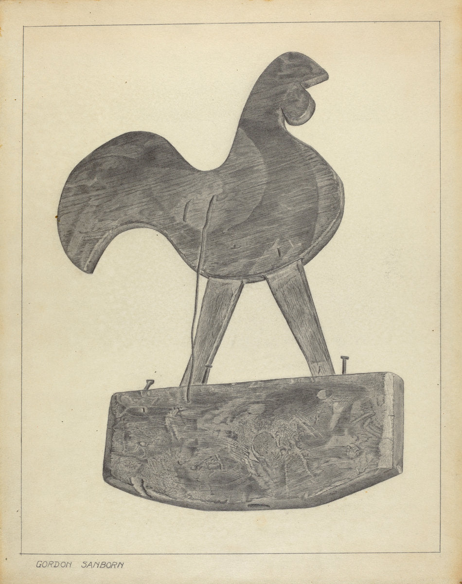 Cock Weather Vane by Gordon Sanborn (American, active c. 1935), 16X12"(A3)Poster Print