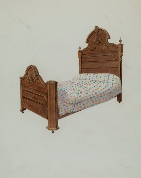 Bed by Dana Bartlett (American, 1882 - 1957), 16X12"(A3)Poster Print