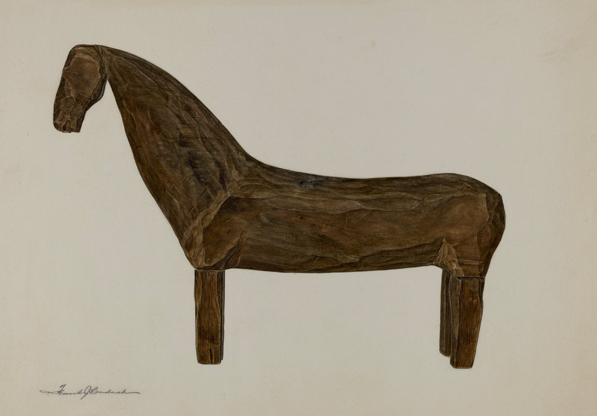 Toy Horse by Frank Budash (American, active c. 1935), 16X12"(A3)Poster Print