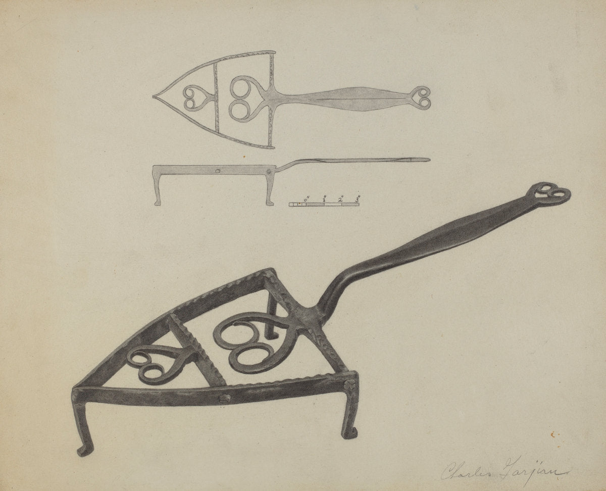 Pa. German Flat-iron Holder by Charles Garjian (American, active c. 1935), 16X12"(A3)Poster Print
