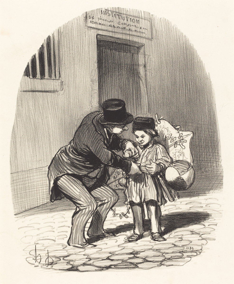 Le Jour de sortie by Honoré Daumier (French, 1808 - 1879), 16X12"(A3)Poster Print