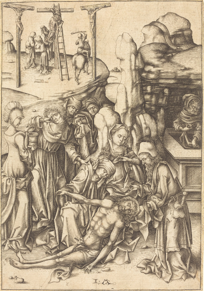 The Lamentation by Israhel van Meckenem (German, c. 1445 - 1503), 16X12"(A3)Poster Print