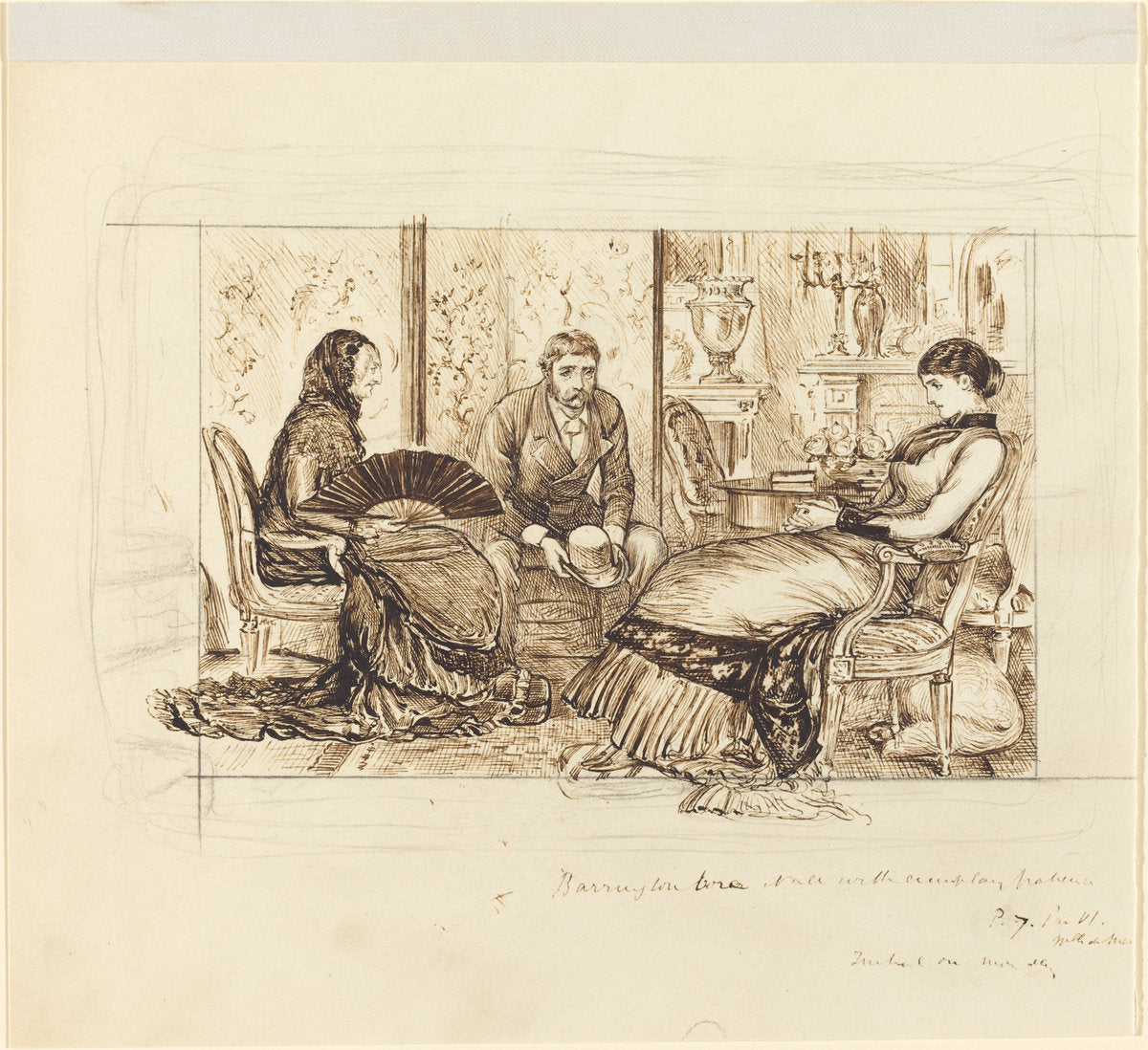 Barrington bore it all with exemplary patience by George Du Maurier (British, 1834 - 1896), 16X12"(A3)Poster Print