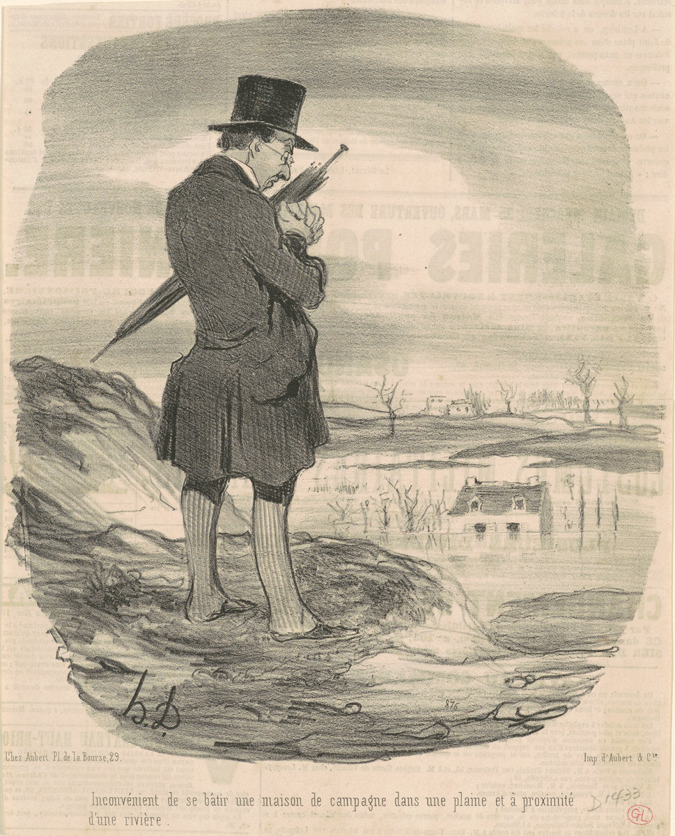 In convénient de se batir une maison de campagne ... by Honoré Daumier (French, 1808 - 1879), 16X12"(A3)Poster Print