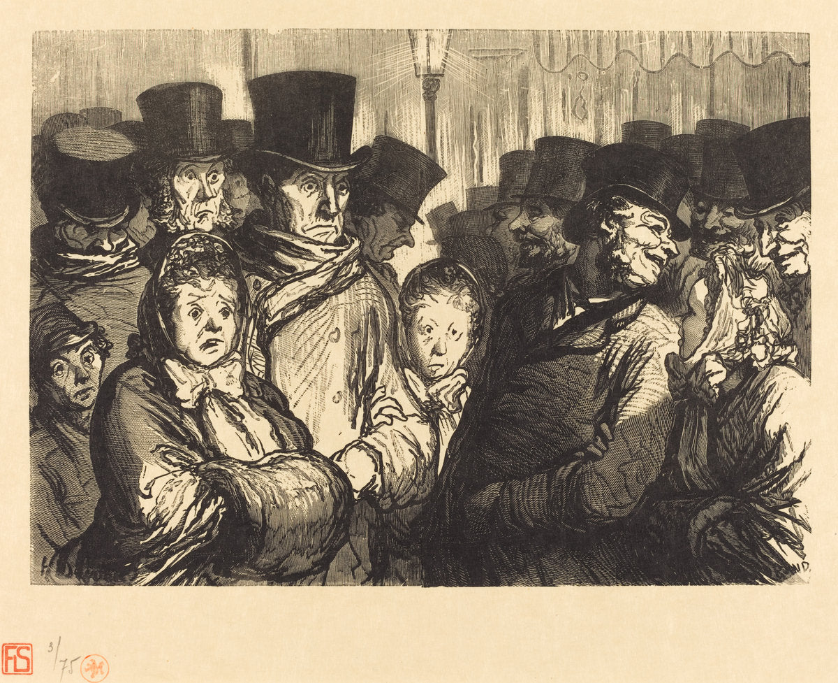 Boulevard du Temple a minuit by Charles Maurand after Honoré Daumier (French, active 1863/1881), 16X12"(A3)Poster Print