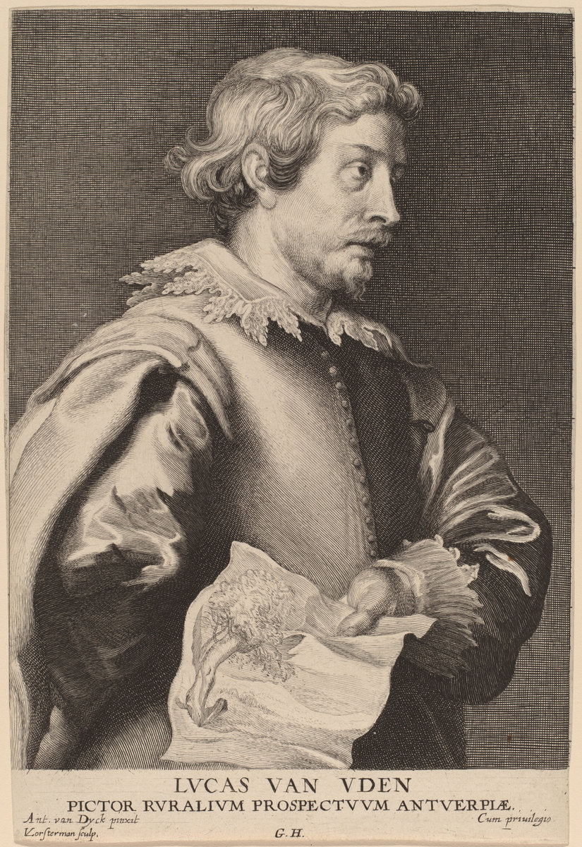 Lucas van Uden by Lucas Emil Vorsterman after Sir Anthony van Dyck (Flemish, 1595 - 1675), 16X12"(A3)Poster Print
