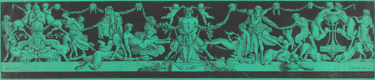 A Bacchanale with Egyptian and Classical Figures by Jean-Philippe-Guy le Gentil, Comte de Paroy, after Charles Monnet (French, 1750 - 1824), 16X12"(A3)Poster Print