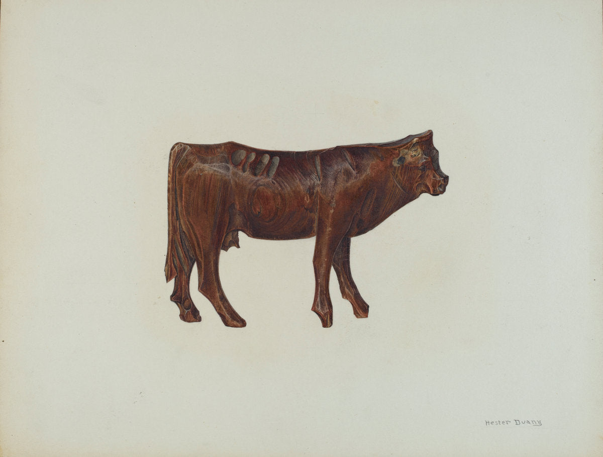 Toy Cow by Hester Duany (American, 1891 - 1964), 16X12"(A3)Poster Print