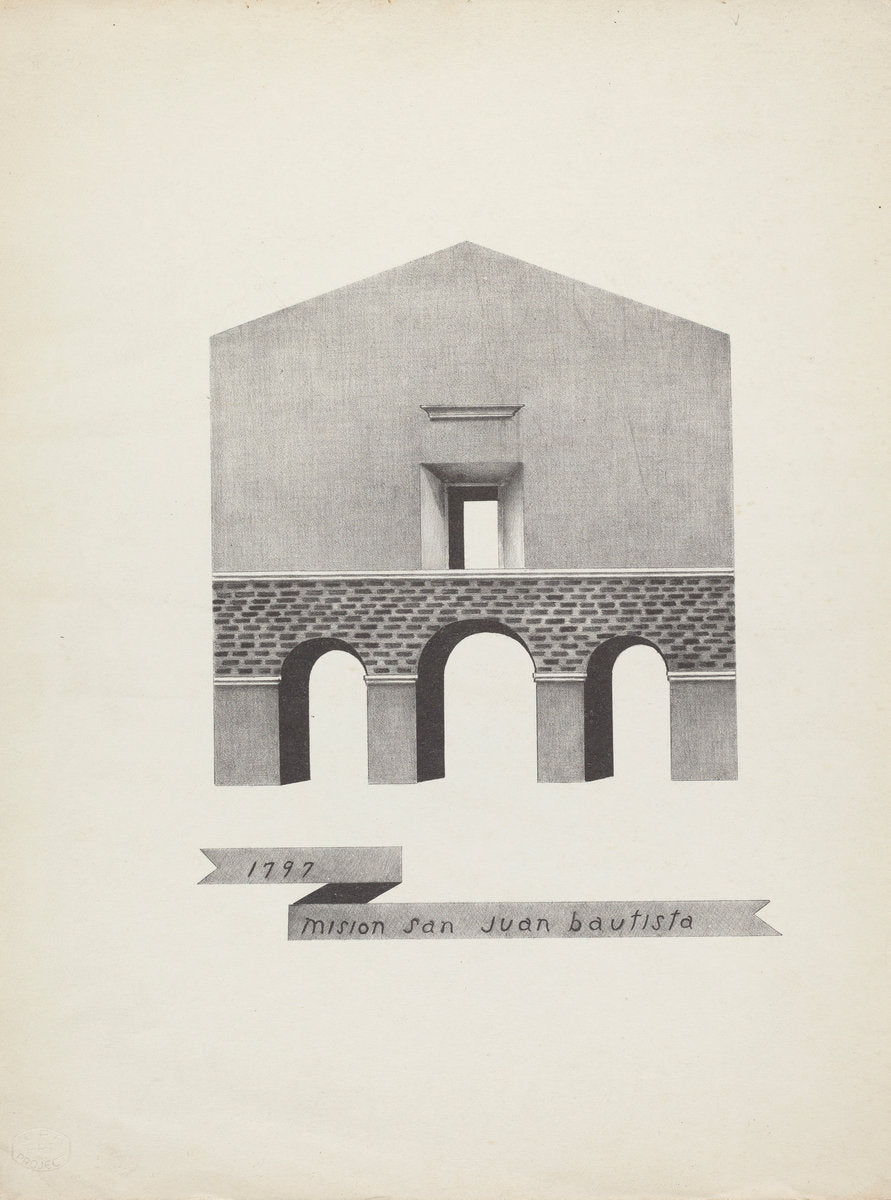Mision San Juan Bautista by James Jones (American, active 1932 - 1942), 16X12"(A3)Poster Print