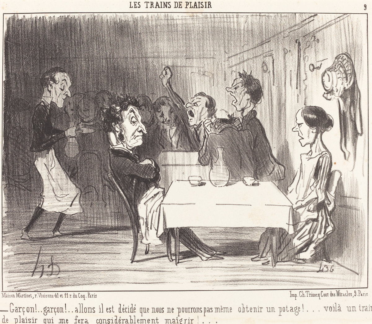 Garçon!... garçon!... allons il est décidé... by Honoré Daumier (French, 1808 - 1879), 16X12"(A3)Poster Print