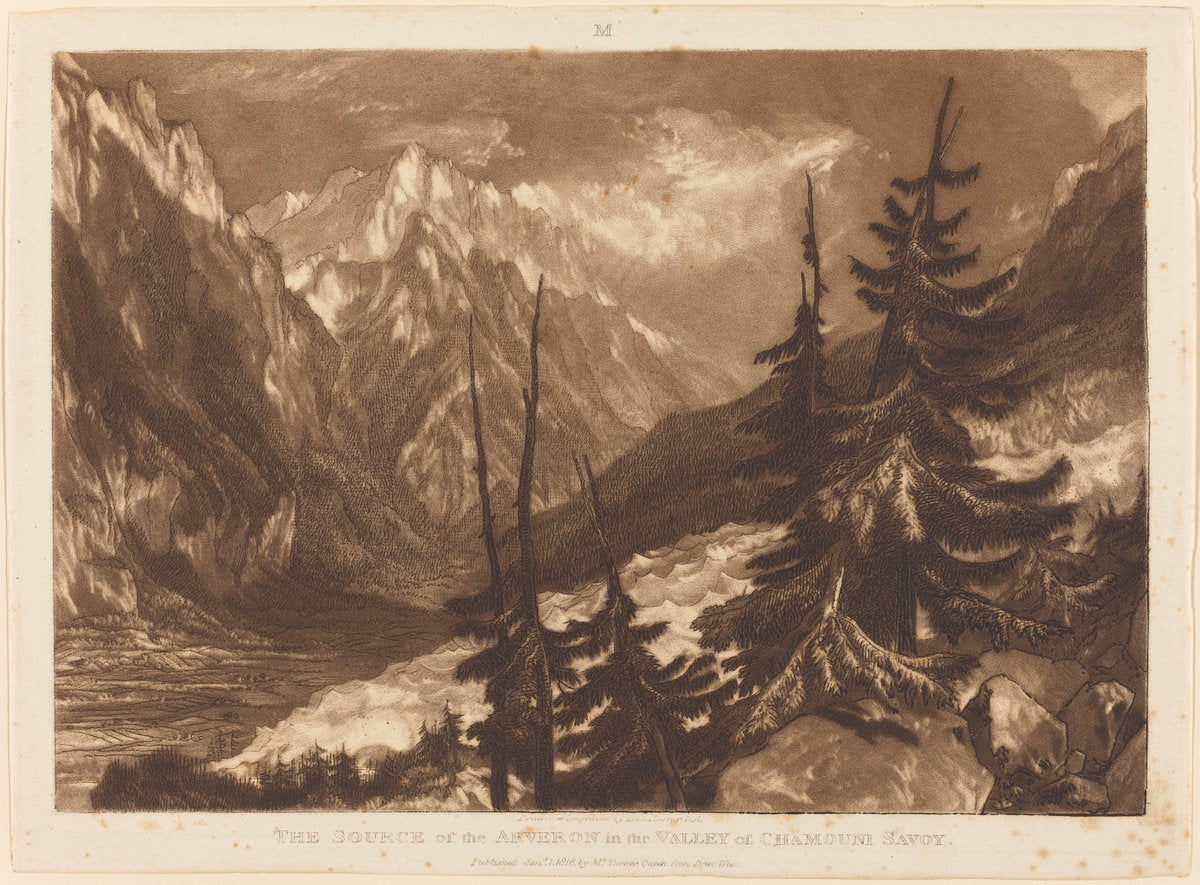 The Source of the Arveron by Joseph Mallord William Turner and Henry Edward Dawe (British, 1775 - 1851), 16X12"(A3)Poster Print