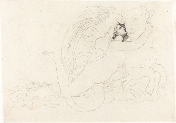 The Rape of Europa by Pierre Paul Prud'hon (French, 1758 - 1823), 16X12"(A3)Poster Print