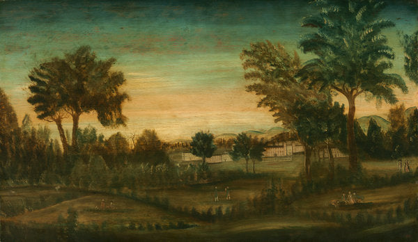 fourth quarter 18th century by American 18th Century (Landscape with Buildings), 16X12"(A3)Poster Print