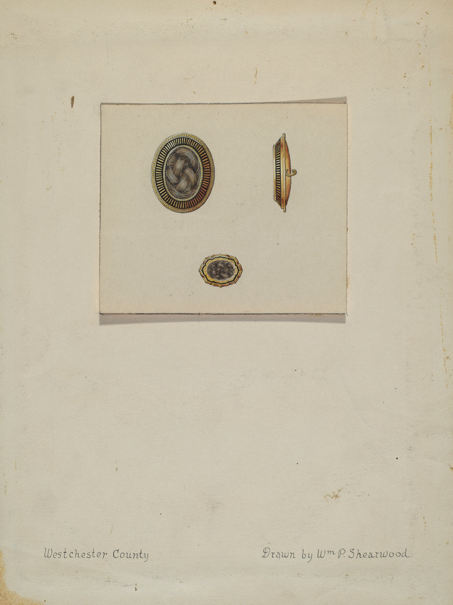 Hair Brooch and Ring by William P. Shearwood (American, active c. 1935), 16X12"(A3)Poster Print