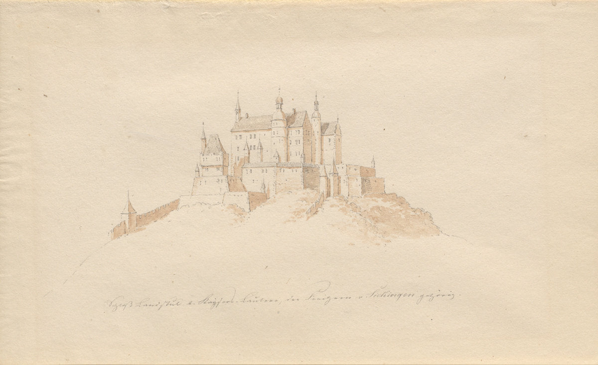 Schloss Landstuhl b. Kaisers, Lautern, den Prinzen v. Sickingen gehürig by Karl Julius von Leypold (German, 1806 - 1874), 16X12"(A3)Poster Print